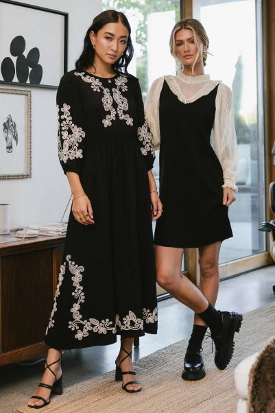 Bohme Women Dresses Bold Preorder - Mixed Media Mini Dress Black
