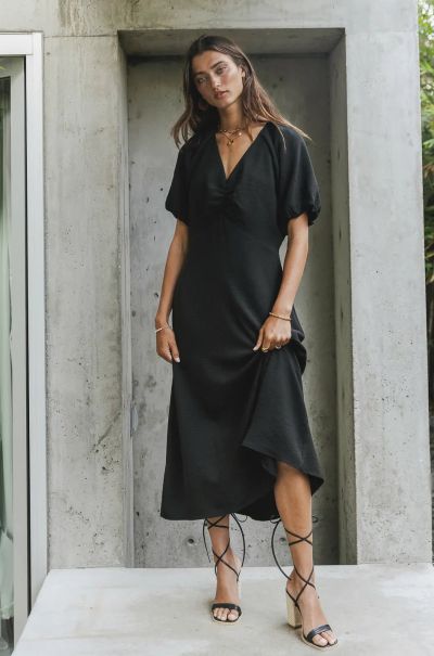 Women Dresses Bohme Black Ingenious Maeve Midi Dress In Black