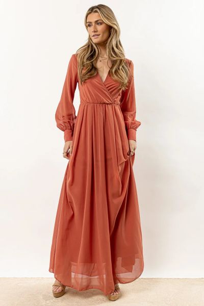 Veronica Maxi Dress In Terracotta - Final Sale Women Quality Terracotta Dresses Bohme