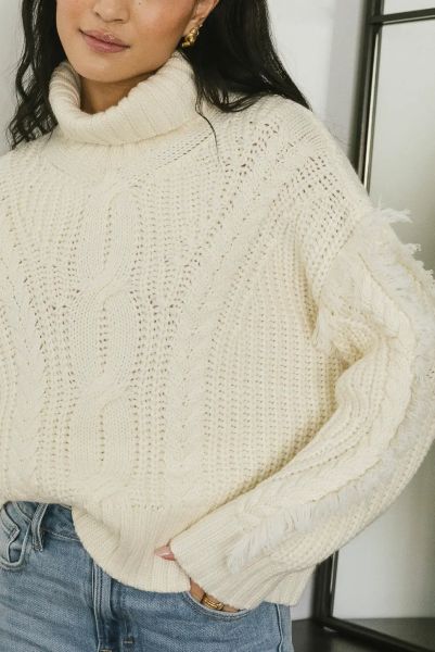 Reduced Mira Turtleneck Sweater Tops Women Bohme Ivory