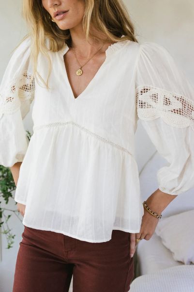 Bohme Women Tops Cream Ellison Blouse In Cream Introductory Offer
