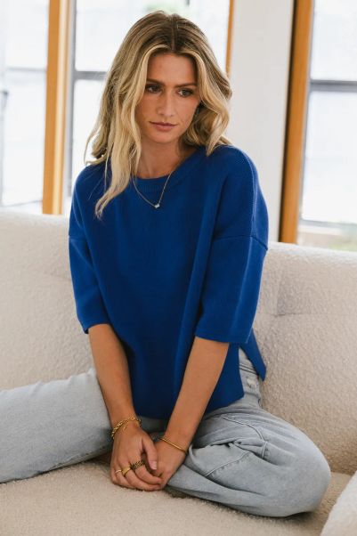 Tops Malina Sweater Top In Blue Blue Bohme Women Practical