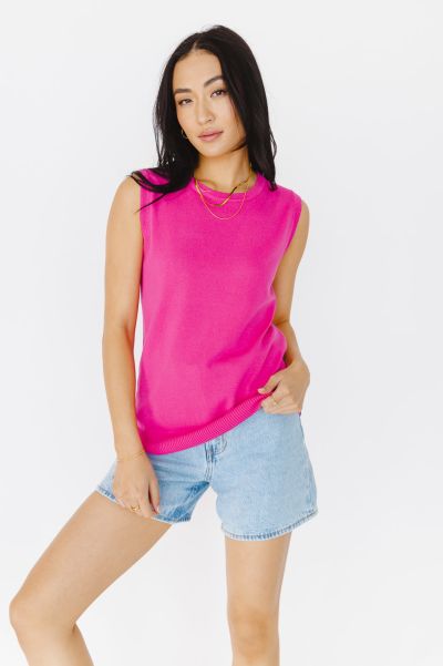 Tops Pink Convenient Women Bohme Zayden Sweater Vest In Pink - Final Sale
