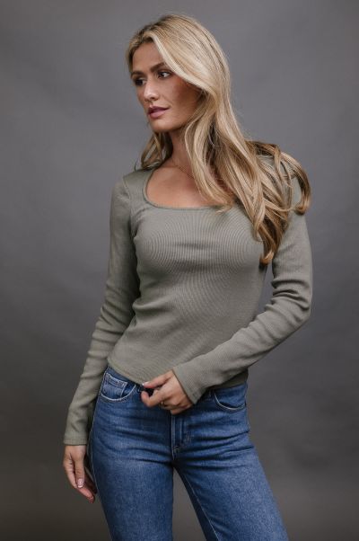 Tops Kane Ribbed Top In Olive Women Olive Reliable Bohme