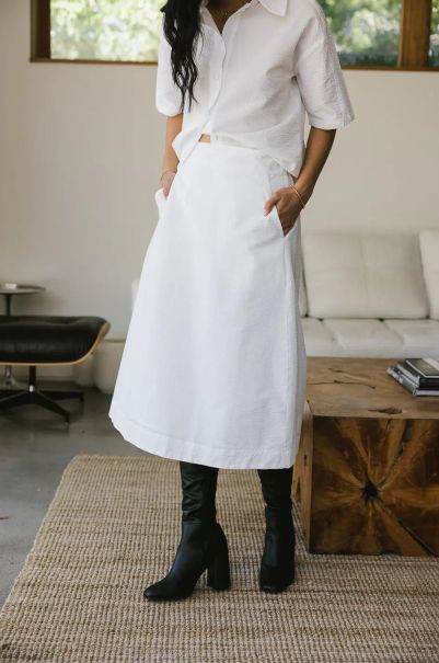 Sets Women Mallory Textured Skirt In White Bohme White Fresh