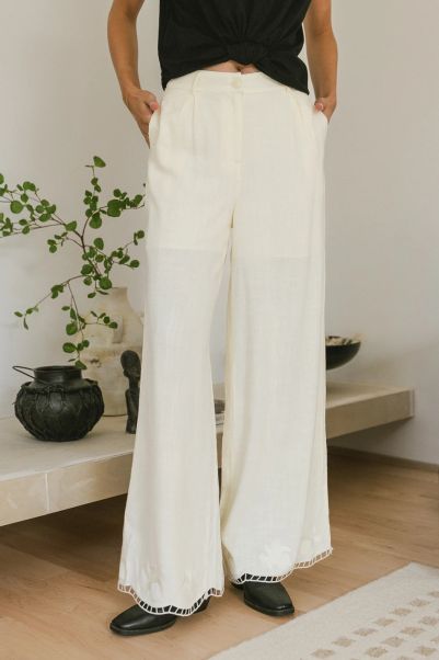 Lowest Ever Cream Katniss Embroidered Pants In Cream Women Bohme Sets