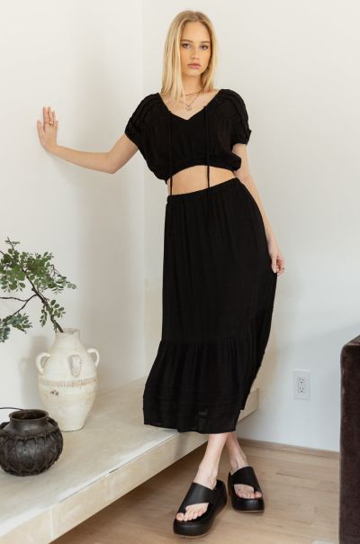 Bohme Order Black Women Korynne Skirt In Black - Final Sale Sets