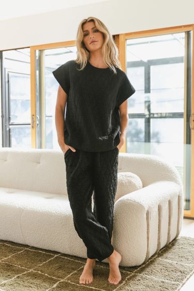 Efficient Women Elora Quilted Sweatpants In Black Pants Bohme Black