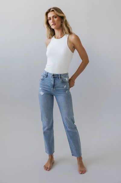 Women Denim Dynamic Megan Straight Leg Jeans Light Wash Bohme