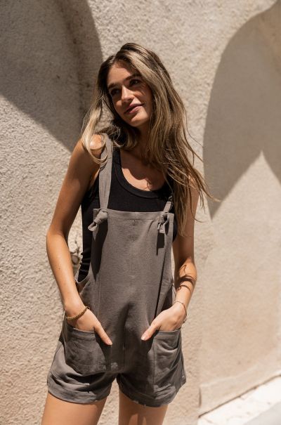 Charcoal Women Bohme Accessible Cora Shortalls In Charcoal Jumpsuits & Overalls