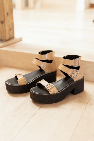 Alexia Platform Sandals In Tan Bohme Shoes Tan Robust Women