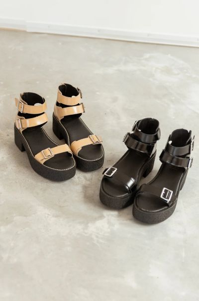 Alexia Platform Sandals In Black Women Black Shoes Bohme Superior