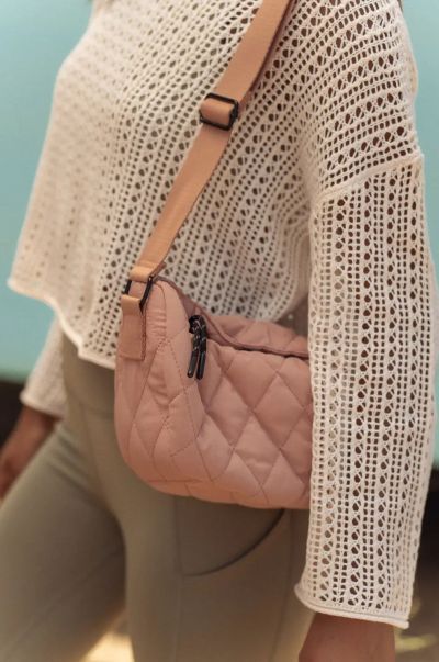 Blush Bohme Harley Quilted Crossbody In Blush Women Proven Bags